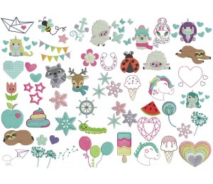 Stickserie - 54 Mini Motive Mix Set 3 für Puschen